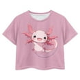 thumbnail image 4 of DISNIMO Axolotl Shirt Girls Purple Shirts for Kids Crop Top Cute Shirts Girls Cool Tshirt for Girls Clothes Tops for Children Tees Animal Girl Shirts Short Sleeve Tee Shirts for Girls 9-10, 4 of 7