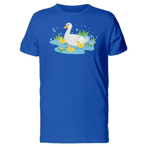 Duck Family Swimming On The Pond T-Shirt Men -Image by Shutterstock, Male x-Large