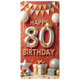 thumbnail image 6 of Yatrandify Red Theme Happy 80th Birthday Banner Golden Crown Balloon Decoration for Birthday Party Anniversary Event Celebration, 6 of 7