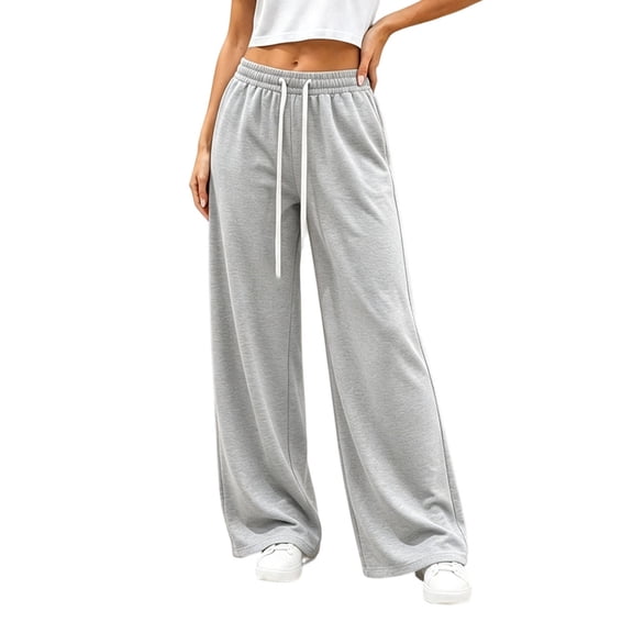 Vamor Women's Sweatpants Wide Leg Baggy Lounge Pants Elastic Waist Drawstring Casual Pants with Pockets