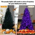 thumbnail image 6 of Costway 6ft Pre-lit PVC Christmas Halloween Tree Black w/ 250 Purple LED Lights, 6 of 12