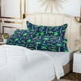 thumbnail image 6 of Neon Green Shark and Palm Trees Plush Pillow Cases Standard Size Ultra Soft Warm Pillowcases with Zipper 20"x26", 6 of 9