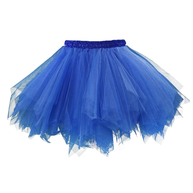 FRSASU Womens Soild Color Tutu Skirt Layered Tulle Skirt Navy