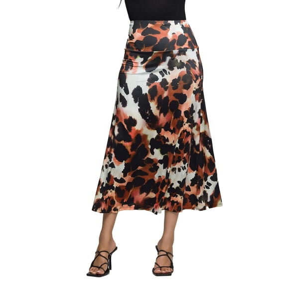 Womens Animal Print Maxi Skirt