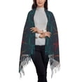 thumbnail image 2 of Rateoe Mardi Gras Carnival Women's Traditional Scarf Wrap Tassel Shawl Fringes Neck Head Shawl Retro Scarf, 2 of 8