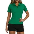 thumbnail image 3 of Lenago Performance Polo Shirt for Women Solid Color Quick Dry Breathable Tops Casual Sports Tops for Yoga Gym Training Running Plus Size S-XXL, 3 of 10
