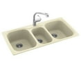 thumbnail image 4 of Swan KS04422TB. 018 Dual Mount Composite 44 inch x 22 inch x 9 inch 1-Hole Triple Bowl Kitchen Sink in Bisque, 4 of 7