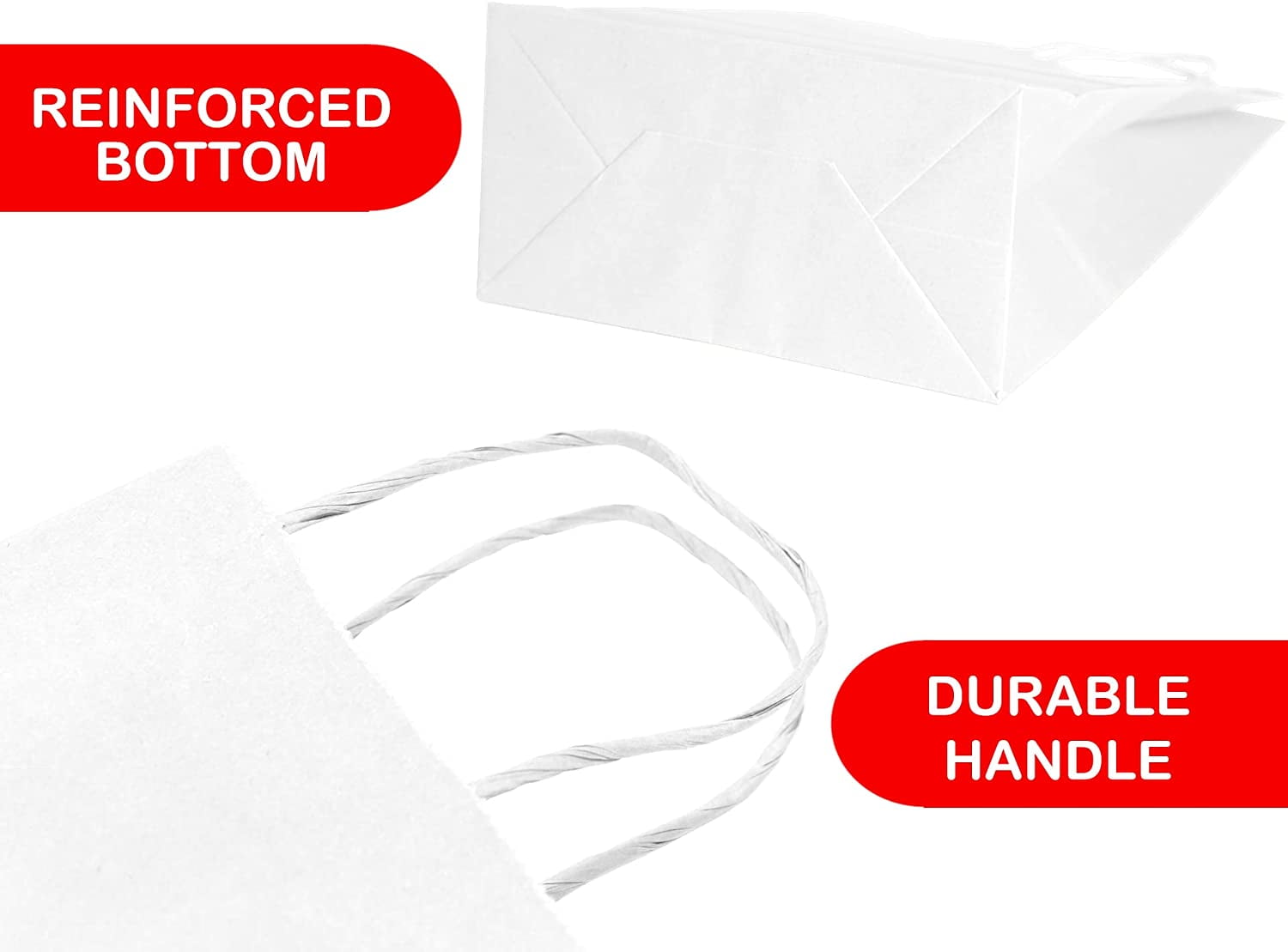 Elegant Supply Kraft Paper Bags with Twisted Handles-13x7x17 inches, Bulk Multiuse Solid Print Bags, Perfect for Any Occasion, 50 Pack