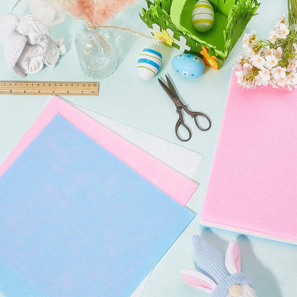 40Pcs 3 Colors Felt Fabric Sheet Non Woven Felt Squares 1mm Thick Felt Fabric Assorted Stiff Sheets Crafts