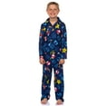 thumbnail image 5 of Nintendo Super Mario Kid's AOP Icons Print 2-Piece Long Sleeve Button Down Coat Elastic Waist Pajama Pant PJ Sleep Set, 5 of 7