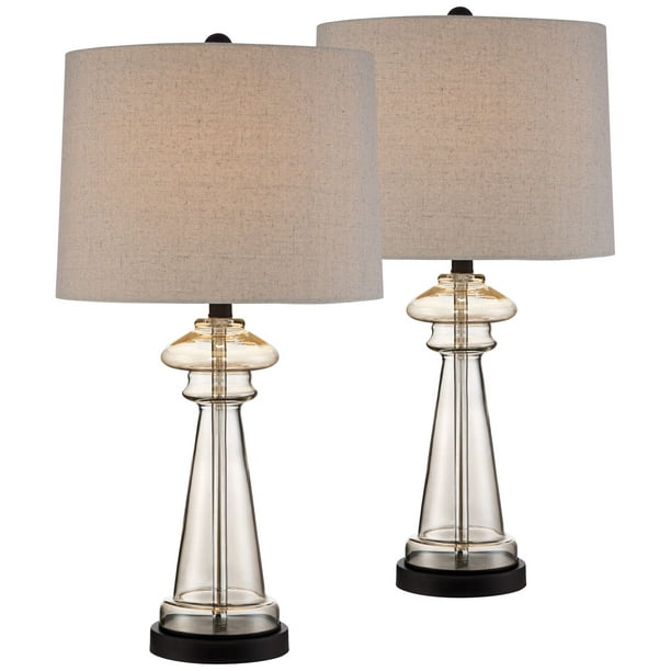 360 Lighting Cottage Table Lamps Set Of, Transitional Bedside Table Lamps