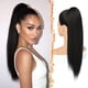 thumbnail image 1 of Yanonmyfd Black Straight Drawstring Ponytail Extension - 28 Inch Long Straight Drawstring Ponytail Extension Natural Looking Fluffy Soft Synthetic Cheer Posh Pony Tails Hairpieces Daily Party, 1 of 38