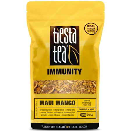 Loose 1 Lb - Tiesta Tea Immunity, Maui Mango, Loose Leaf Herbal Tea Blend, Caffeine Free, 1 Lb Bulk Bag
