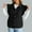 #54 Black, variant on Byworldtasic Womens Vests Women Ruffles Puffer Vest Sleeveless Button Down Padded Jacket Gilet Trendy Outerwear