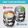 thumbnail image 4 of 12oz Stemless Wine Tumblers Dinosaur Silhouette Pattern Vacuum Insulated Stainless Steel Travel Tumbler Cups Mug with Lid and Straw for Champaign,Cocktail,Beer with Cleaning Brush, 4 of 5