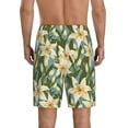 thumbnail image 3 of Kdxio Lilies Flowers Print Mens Sleep Shorts Bottoms Soft Comfy Pajama Wear Pants with Drawstring Pockets, 3 of 7