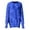 Blue, variant on Women Crew Neck Long Sleeve Pullover Top Solid Color Hem Ripped Knit Sweater Edgy Style Green L