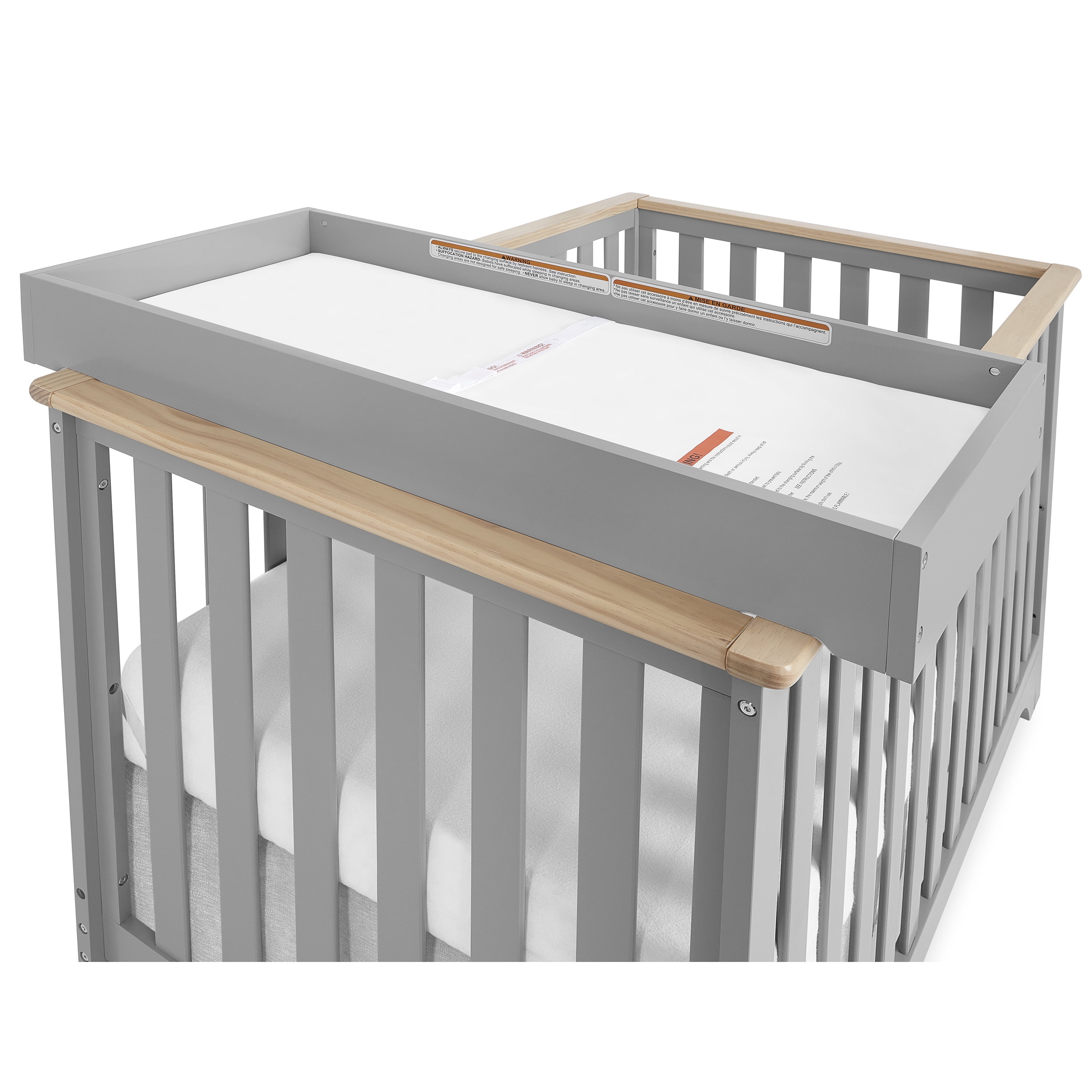 Dream On Me Orion 5-in-1 Convertible Crib with Removable Changing Tray, Pebble Grey Vintage