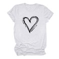 thumbnail image 6 of Zpanxa Valentines Shirts for Women Fashion Crewneck Print Short Sleeve T-Shirt Casual Loose Shirt White B, 6 of 6