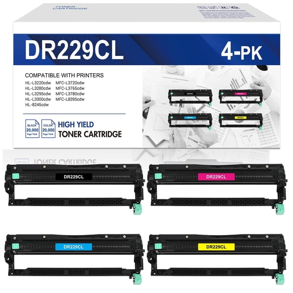 Colorich Compatible for Brother DR229 DR-229 Drum Unit for Brother HL-L3280CDW MFC-L3720CDW HL-L3300CDW HL-L3220CW HL-L3295CDW HL-L8245CDW Printer (4-Pack)