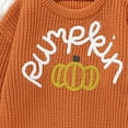 thumbnail image 6 of NIEWTR Girls' Ethnic Jacquard Sweater Winter New Children's Fashionable Round Neck Warm Knit Sweater Trend Halloween Sweater Long Sleeve Ghost/Pumpkin Cardigan Coat，9-10 Years，Orange, 6 of 6