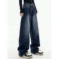 thumbnail image 2 of Women’s Mid Rise Baggy Jeans Y2K Vintage Wash Oversized Denim Streetwear Cool for All Day Slay, 2 of 7