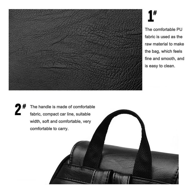 Women PU Backpack Large Capacity Travel Organizer School Solid Backpack PU Color Causal Adjustable Handbag Rucksack Tote Shoulder Bag White