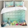 thumbnail image 3 of Flower Duvet Cover Set Twin Size, Poppy Daisy Chamomile Patterns in Meadow Wilderness Feminine Themed Art Rural Print, Decorative 2 Piece Bedding Set with 1 Pillow Sham, Multicolor, by Ambesonne, 3 of 3