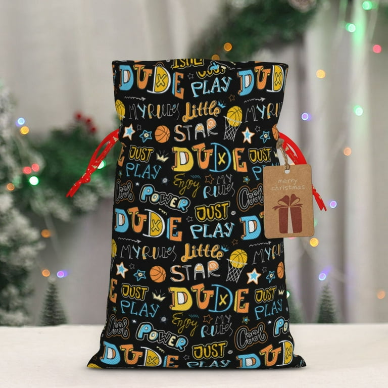 KLL Basketball for Christmas Gift Bag,Holiday Bags for Gifts