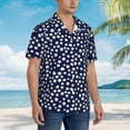thumbnail image 3 of Susaid Daisies Flowers Print Hawaiian Shirts for Men Women,Hawaiian Summer Short-Sleeve Casual Relaxed-Fit Button-Down,Large, 3 of 7