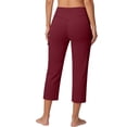 thumbnail image 4 of Women's Wide Leg Yoga Pants JIANLAI High Waisted Comfy Dance Sweatpants Loose Casual Soft Lounge Joggers with Pockets (S-L2) Red, 4 of 6