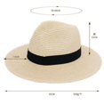 thumbnail image 3 of fatyb Womens Mens Wide Brim Straw Hat Sun Protection Travel Panama Hat Unisex Beach Sun Cap for Outdoor, 3 of 3
