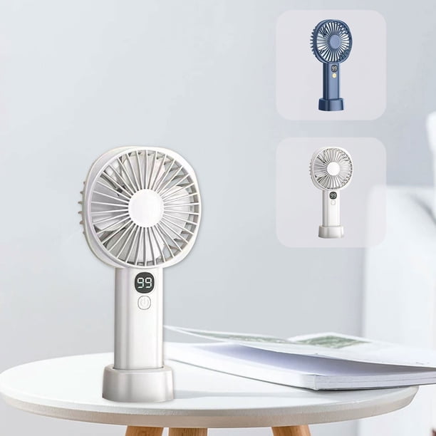 Xihbxyly Ventilador de Mano Recargable, Silencioso, con Pantalla Digital Inteligente, 5 Velocidades de Viento Ajustables, Alimentación Por Usb, Compacto y Portátil, para Uso En Casa o En La Oficina,