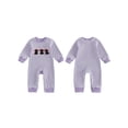 thumbnail image 2 of RUINIXCW Newborn Baby Girl Boy Halloween Outfit Infant Baby Girls Boys Fall Winter Clothes Waffled Striped Romper Pumpkin Ghost Cat Embroidery Long Sleeve Jumpsuit, 2 of 9