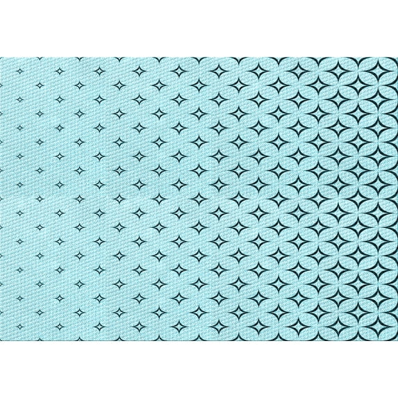 Ahgly Company Indoor Rectangle Patterned Electric Blue Area Rugs, 7' x 10'