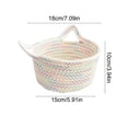 thumbnail image 3 of Xecvkr Storage Basket Decorative Cat Ear Handle Desktop Organizer for Keys Cosmetics Office Cosmetic Flexible Soft Basket 1 Piece White, 3 of 6