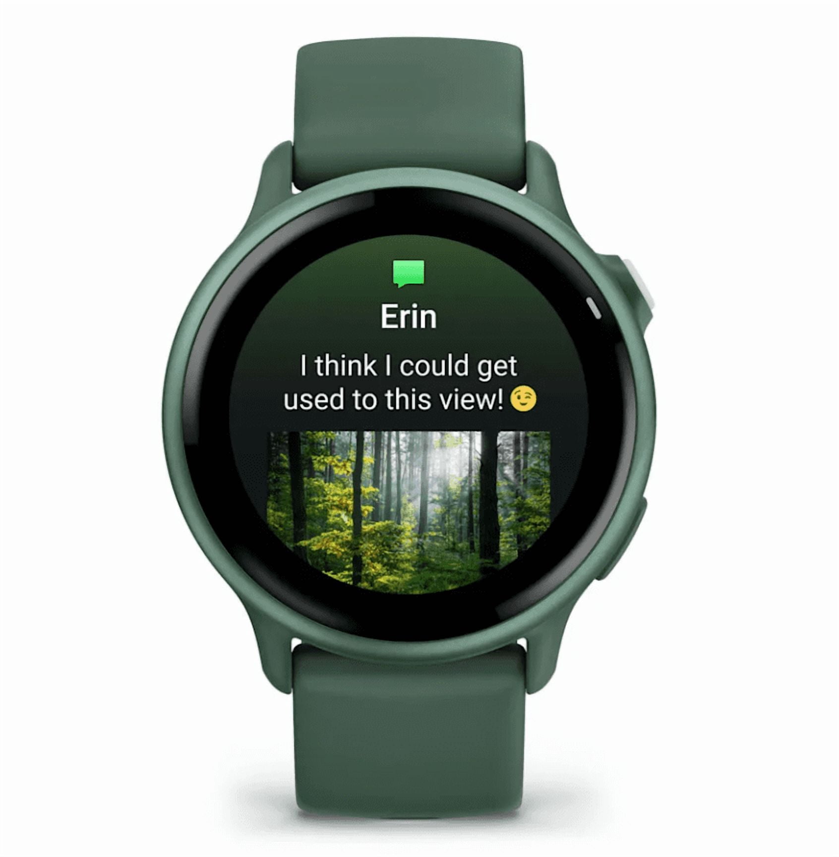 Garmin Vivoactive 6 - Health & Wellness GPS Smartwatch, 1.2 in Bright AMOLED Display, Metallic Jasper Green & Jasper Green Band w/ Wearable4U Black EarBuds Bundle