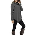 thumbnail image 2 of tarylea Women Tops Casual Turtleneck V Shaped Hem Tops Solid Color Long Sleeve Loose Shirt Comfy Tops, 2 of 6