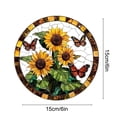 thumbnail image 3 of Colgante de ventana de acrílico con forma de girasol y mariposa | Decoración de pared con efecto vidriera | Impresión plana 2D ligera para el hogar, jardín u oficina, 3 of 7
