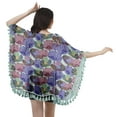 thumbnail image 4 of Moomaya Printed Beach Clothes For Women Tassel Shrug Swim Cover Up Cardigan, 4 of 5
