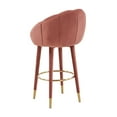thumbnail image 3 of TOV Furniture Myla Salmon Swivel Velvet Bar Stool with Gold Tipped Legs, 3 of 6