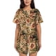 thumbnail image 1 of Fotbe Animal Leopard Conjunto de Pijama Estampado para Mujer, 2 Piezas, Ropa de Dormir con Camiseta de Manga Corta y Shorts Suaves-Medium, 1 of 6