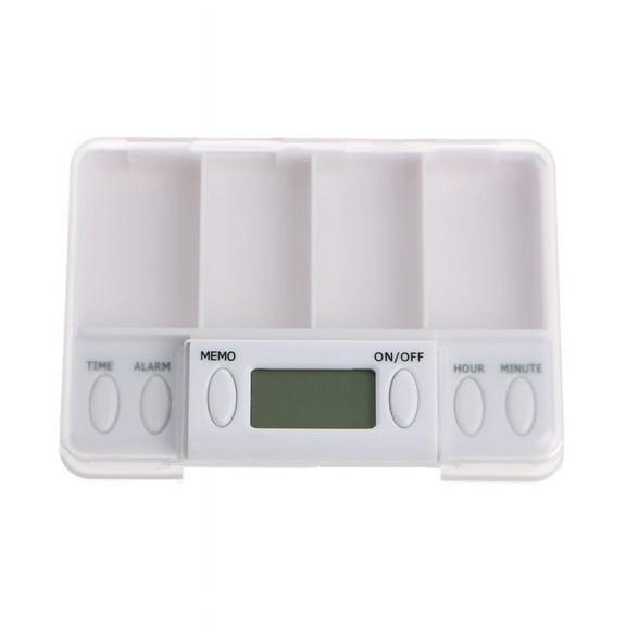 XISAOK Pills Reminder Medicine Alarm Timer Electronic Box for Case Organizer 4 Grids