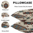 thumbnail image 5 of Throw Pillow Covers 24x24 Inch Set of 2, Boho Southwest Waterproof Outdoor Pillow Covers, Farmhouse Aztec Tribe Brown Blue Plaid Decorative Cushion Pillowcases for Couch, Sofa, Bed, Garden, Patio, 5 of 9
