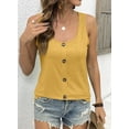 thumbnail image 6 of DOKOTOO Tank Tops for Women Summer Sleeveless Loose Fit Crewneck Tops Button Solid Color Basic Tee, 6 of 8