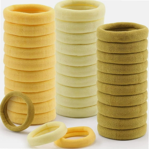 100 PCS Hair Ties, Soft Seamless Hair Bands for Thick Thin Hair, Ponytail Holders, Elastic Hair Ties for Women, Men, Girls, No Cease Nylon Hair Ties, No Damage Hair Accessories, Warm Yellow