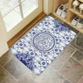 thumbnail image 4 of Blue Boho Door Mat Welcome Door Mat for Front Door, Home Entrance, Yard, Floor, Patio, Non Slip Spring Summer Welcome Mat Indoor Outdoor Doormat 0"*", 4 of 6
