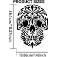 thumbnail image 2 of Mandala Skull Stencil 11.8×11.8inch Large Floral Skull Stencils Reusable DIY Decorative Scary Skeleton Drawing Template with Paint Brush for Art Crafts Furniture Canvas Wall Wood, 2 of 9