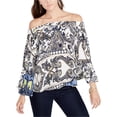 thumbnail image 1 of Rachel Roy Blouse en Tricot Imprimé pour Femmes, Blanc Cassé, Grand, 1 of 2