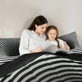 thumbnail image 5 of Feelyou Boys Psychedelic Swirl Bedding Comforter Set, Black White Stripes Twin Comforter Sets, Chic Geometric Abstract Reversible Bedding Set, Super Cozy Room Decor, 2 Pieces, 5 of 8